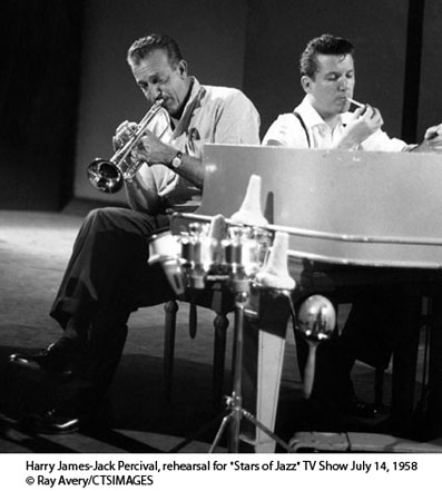 Harry James-Jack Percival, rehearsal for "Stars of Jazz" TV Show July 14, 1958 © Ray Avery/CTSIMAGES