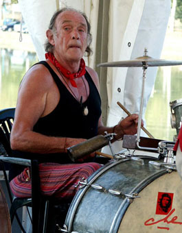 Maurice Van Eyck au sein du Cotton City Jazz Band, Marciac 8 août 2003 © Lisiane Laplace