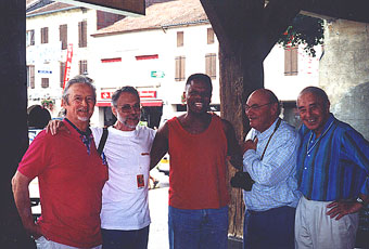 Jean-Pierre Battestini, Michel Laplace, Leroy Jones, André Clergeat, Henri Marchal, Marciac 2001 © Yvette Chamberlin by courtesy