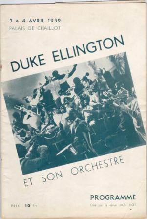 Programme des concerts d'Ellington  Paris en 1939, édité par Jazz Hot