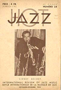 Sidney Bechet fait la couverture du n28 de Jazz Hot en 1938