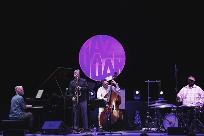 Brad Mehldau (p), Chris Potter (ts), John Patitucci (b), Johnathan Blake (dm), Jazz � Juan, 13 juillet 2024 &copy; Lhermitte, by courtesy of Jazz � Juan