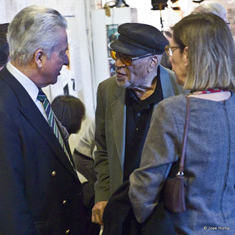 David Herridge, Hal Singer, Arlette Singer, les 80 ans de Jazz Hot, 28 mars 2015 © Jose Horna