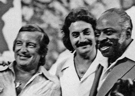 Maxim Saury et Alain Bouchet avec Count Basie, Nice, 1976 &copy; Photo X, Collection Alain Bouchet by courtesy of Jean-Fran�ois Bouchet d'Angely