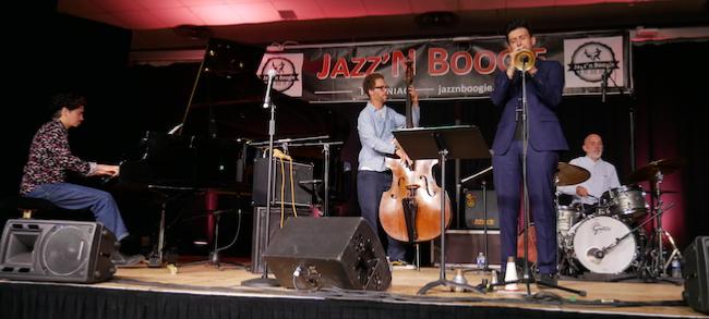 No&eacute; Huchard (p), Rapha�l Dever (b), Malo Mazuri&eacute; (tp), David Grebil (dm), Jazz'N Boogie, Tint&eacute;niac, 14 juin 2025 &copy; J&eacute;r�me Partage