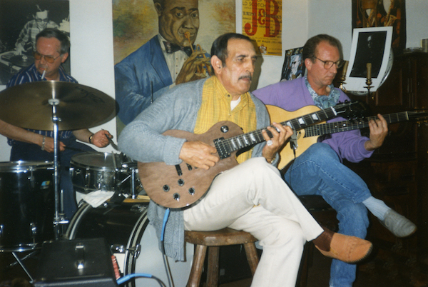 Gilbert Leroux (dm), Jacques Montagne (g), Maxou (g), concert privé, Samois-sur-Seine (Seine-et-Marne), 1993 © Photo X, Collection René-Charles Mallet by courtesy