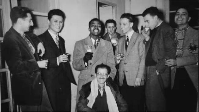 Robert Pettinelli (2e à gauche), James Moody et Marcel Zanini (au centre), documentaire Jazz à Marseille, image extraite de YouTube