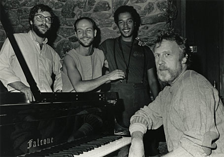 Ed Felson (b), Jon Hazilla (dm), Ricky Ford (s), Ran Blake, Photo X © by courtesy, New England Conservatory Archives Ed Felson (b), Jon Hazilla (dm), Ricky Ford (s), Ran Blake, Photo X © by courtesy, New England Conservatory Archives