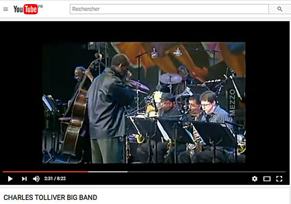 Charles Tolliver Big Band avec, entre autres, Billy Harper (ts), Craig Handy (as), Howard Johnson (bar, bcl), Robert Glasper (p), Cecil McBee (b), Victor Lewis (dm), Jazz à Vienne 2007, cliquer > YouTube