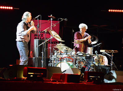 Jan Garbarek et Trilok Gurtu © Valentine Kieffer by courtesy of Marseille Jazz des Cinq Continents