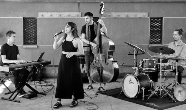 Vincent Forestier (p), Victoria Alexanyan (voc), Amin Al Aiedy (b), Mathéo Ciesla (dm), Lyon, 11 juin 2022 &copy; Pascal Kober