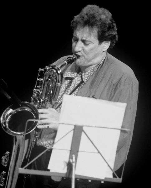 Ronnie Cuber avec The Gadd Gang (Steve Gadd, dm, Cornell Dupree, g, Richard Tee, kb, et Eddie Gomez, b), Jazz  Vienne, 1988 © Pascal Kober