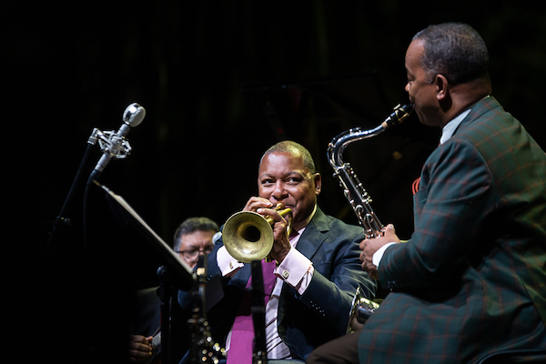 Wynton Marsalis (tp) et Victor Goines (as), Marciac, 6 ao�t 2022 &copy; Francis Vernhet, by courtesy of Jazz in Marciac