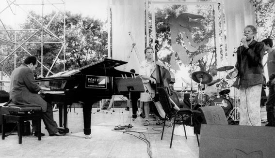 Quartet de Jeanne Lee, Alain Jean-Marie, Jean-Jacques Avenel,John Betsch © photo X, coll. John Betsch, by courtesy of John Betsch