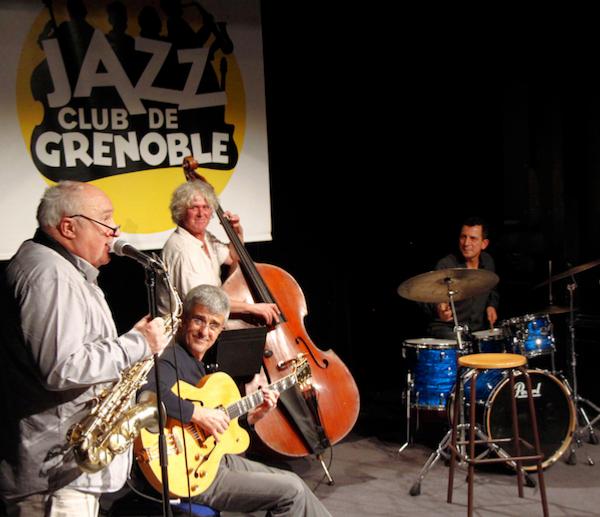 Daniel Huck (as), Lorenzo Minguzzi (g), Michel Altier (b), Michael Santanastasio (dm), Jazz Club de Grenoble, 2017 &copy; Pascal Kober