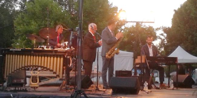 Didier Dorise (dm), Dany Doriz, Michel Pastre (ts), C&eacute;sar Pastre (org), Jazz � Grans, 10 juillet 2025 &copy; F&eacute;lix W. Sportis