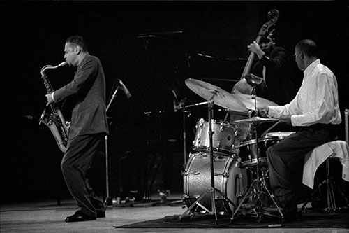 Joshua Redman, Christian McBride et Brian Blade (1995) © Jacky Lepage