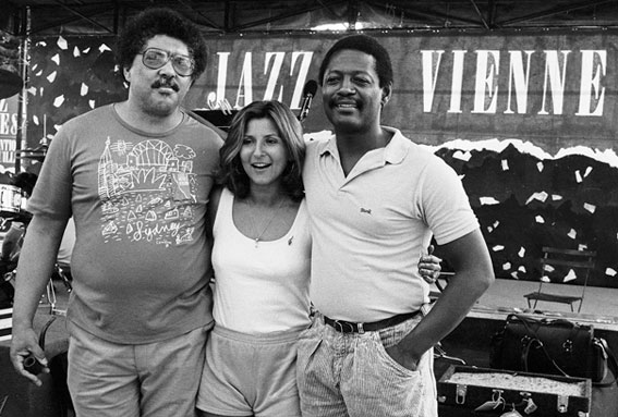 Rufus Reid, Janis Siegel et Victor Lewis, Jazz à Vienne, 3 juillet 1987 © Pascal Kober