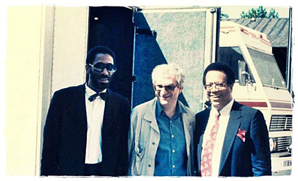 Ron Carter, Bertrand Tavernier, Cedar Walton, aux Studios Eclair  Epinay-sur-Seine, 1985 © Cristina Lopez-Dupuy by courtesy