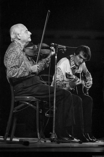 Stéphane Grappelli et Marc Fosset, Palais des Beaux-Arts, Bruxelles, 27 novembre 1986  © Jacky Lepage