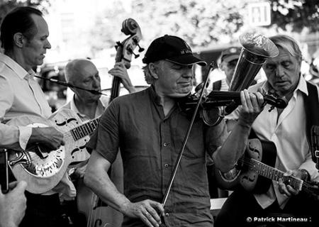 Didier Lockwood au Puces de St Ouen avec le groupe Opus 4 (2014)