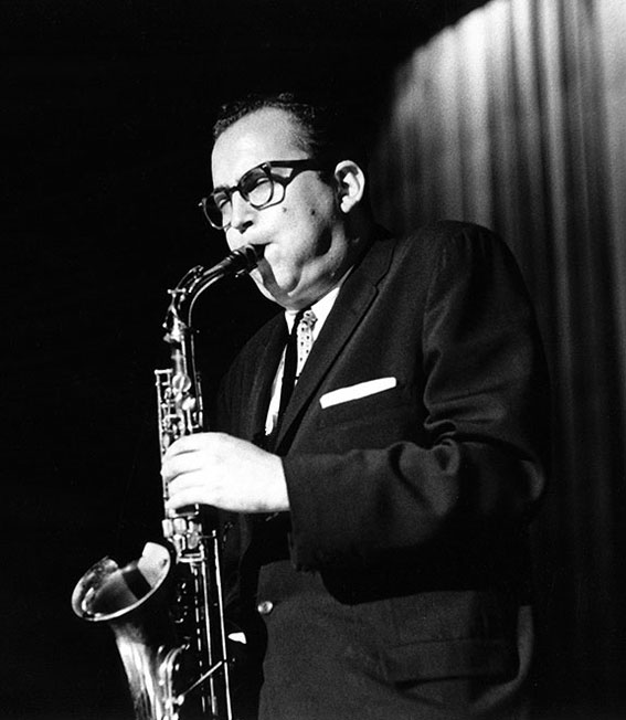 Lennie Niehaus with Stan Kenton Orchestra Gene Norman Just Jazz Concert, Pasadena Civic Auditorium, Pasadena, California 1956 © Ray Avery/CTSIMAGES. Used with permission.