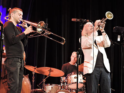 Gianluca Petrella, Fabrizio Sferra, Enrico Rava, Ystad Jazz Festival, Sude (aot 2014) © Jérme Partage