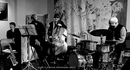 Jobic Le Masson, Steve Potts, Peter Giron, John Betsch, Atelier du Chaudron, Paris, 26 mars 2017 © Patrick Martineau