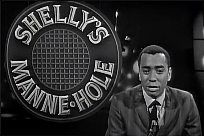 Oscar Brown Jr. pr&eacute;sentateur de l�&eacute;mission TV Jazz Scene USA, Los Angeles, 1962, Image extraite de YouTube (cf. Vid&eacute;ographie)
