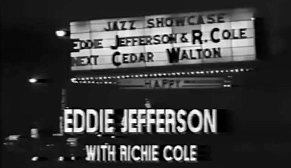 Image tir&eacute;e de la vid&eacute;o YouTube du concert d�Eddie Jefferson et Richie Cole au Joe Segal�s Jazz Showcase, Chicago, du 6 mai 1979 
