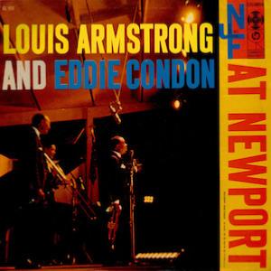 1956. Louis Armstrong and Eddie Condon at Newport, Columbia 1956. Louis Armstrong and Eddie Condon at Newport, Columbia