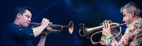 Jean-Pol Esti&eacute;venart et Paolo Fresu, Dinant, 30 juillet 2022 &copy; Jean Schoubs