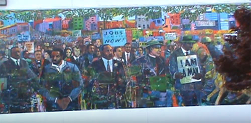 Fresque murale Martin Luther King, copie d'écran YouTube